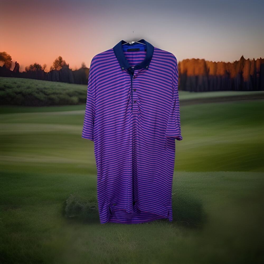 Greyson Shirt men's Large Polo Performance Golf Pullover Short Sleeve Striped